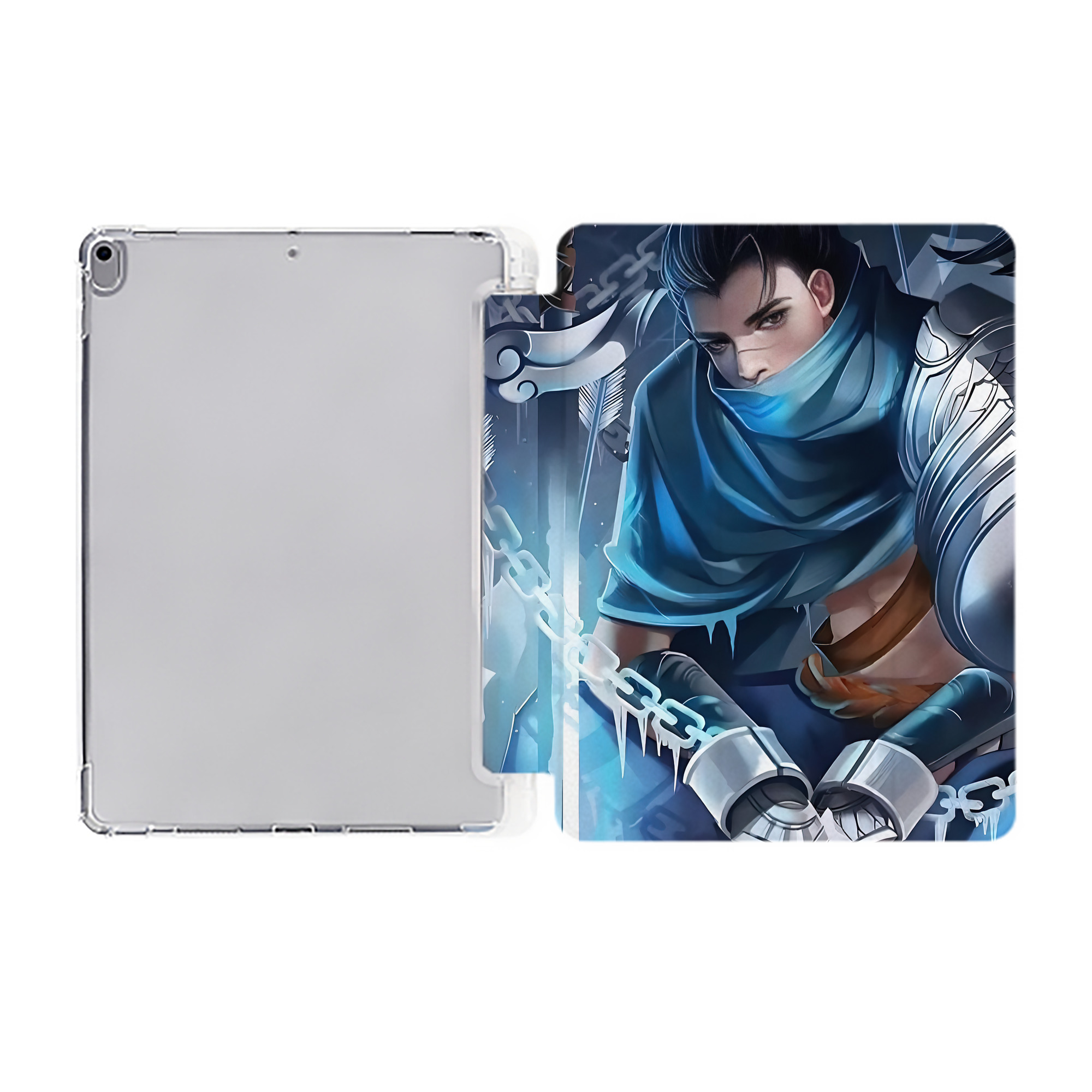 （画像用） リーグ・オブ・レジェンド League of Legends LOL IPad ケース ペン収納付き 三つ折りスタンド PUレザー×シリコン 対応機種9.5/10.5/10.9インチ